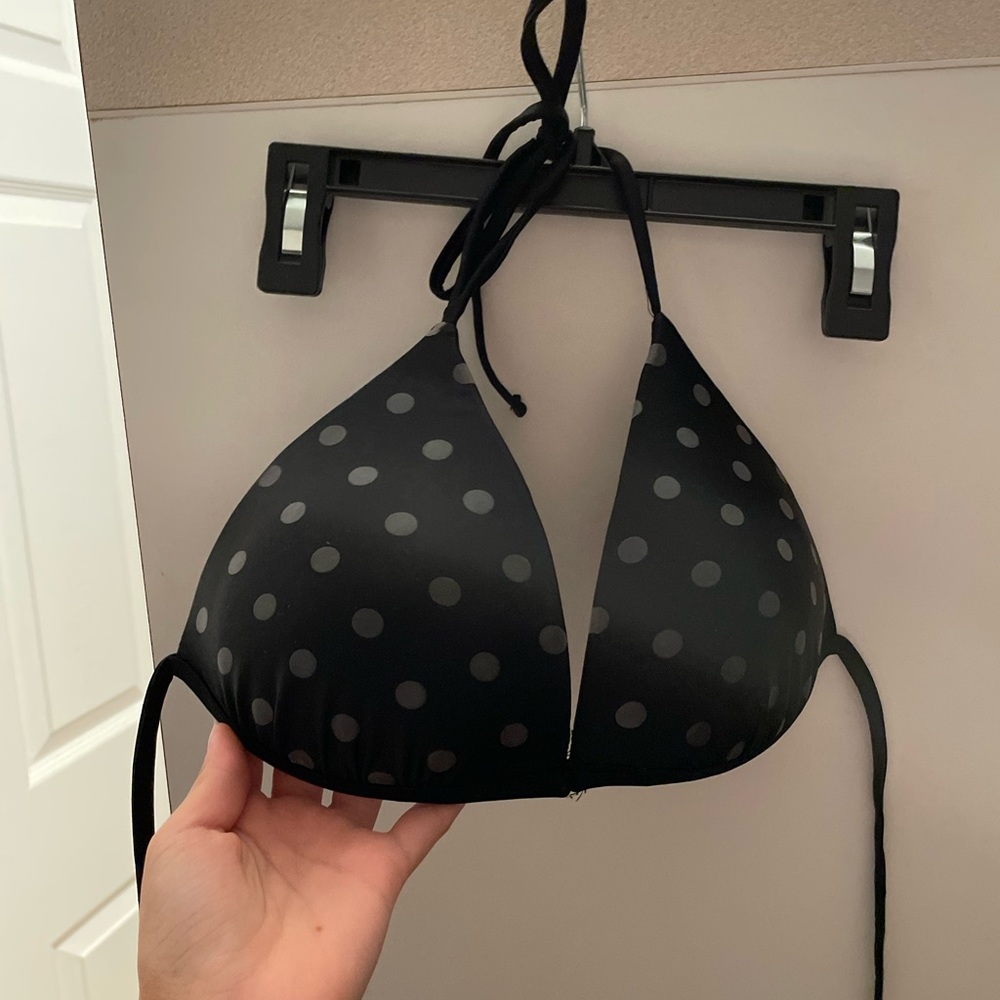 Black push up triangle string bathing suit